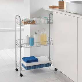 Supporto mobile con 3 ripiani Ascona Slim De Luxe, altezza 84 cm - Metaltex