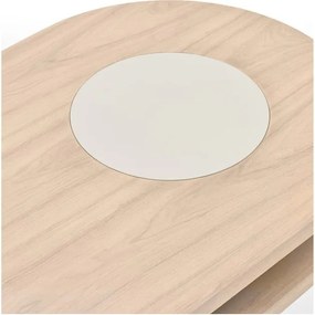 Tavolino da salotto color crema/di colore naturale con effetto frassino 50x120 cm Nori – Teulat