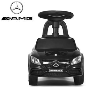 Costway Macchinina giocattolo per bambini, Mercedes Benz con clacson musica scompartimento sotto il sedile Nero