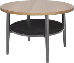 Tavolino rotondo Ella B rovere / nero opaco – Ø60 cm