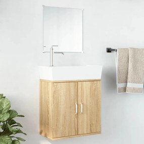 Set Mobili Da Bagno 2 Pz Rovere İn Legno Multistrato /