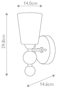 Hinkley HK-ZELDA1-PN - Applique ZELDA 1xE27/60W/230V, finitura in cromo lucido