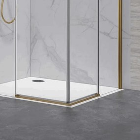 Kamalu - Cabina doccia 90x90cm angolare porte scorrevoli finitura oro| KLA1000R