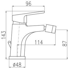 RAV Slezák CO145.0KZ - Miscelatore per bidet + piletta di scarico COLORADO 14,3 cm oro lucido