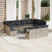 Set Divani da Giardino 14pz con Cuscini in Polyrattan 3218402