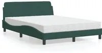 Letto con Materasso Verde Scuro 140x200 cm in Velluto 3208414