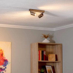 TK Lighting Faretto da soffitto Top, regolabile, marrone, lineare a 2 luci