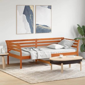 Dormeuse marrone cera 80x200 cm in legno massello di pino