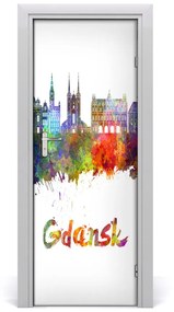 Poster adesivo per porta GDAńsk colorato 75x205 cm