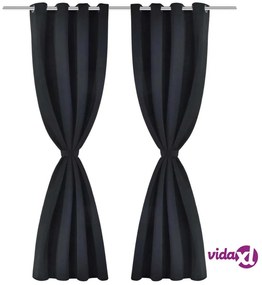 vidaXL 2 Pz Tende Oscuranti con Occhielli in Metallo 135x175 cm Nere