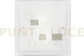 Plafoniera musa vetro opale e tortora 2 luci attacco e27 40x8,5x40cm