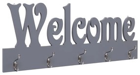 Appendiabiti A Muro Welcome Grigio 74x29,5 Cm /