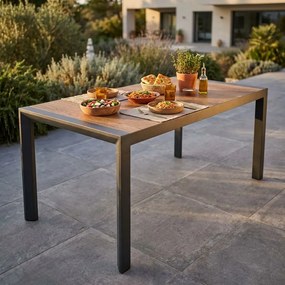 BEN - tavolo da giardino in alluminio con piano in ceramica