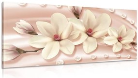 Quadro su tela – Magnolia di lusso con perle