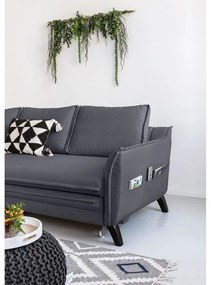 Divano letto angolare antracite, angolo sinistro Charming Charlie - Miuform