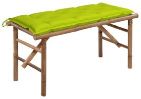 Panca da Giardino Pieghevole con Cuscino 118 cm in Bambù