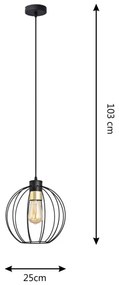 Lampadario a sospensione con filo STARLIGHT 1xE27/15W/230V nero/oro