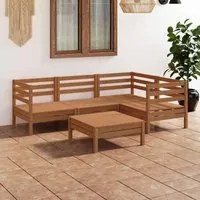 Set Salotto da Giardino 5 pz in Legno Massello di Pino Miele 3082695