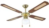 Ventilatore da Soffitto con 4 Pale e Lampada 130 cm 3 Velocit Noce