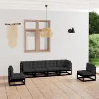 Set Divani da Giardino 6 pz con Cuscini Legno Massello Pino 3076453