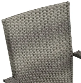 Set mobili da pranzo per giardino 5 pz grigio