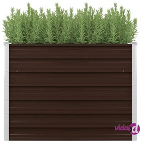 vidaXL Letto Rialzato Giardino Marrone 100x40x77 cm in Acciaio Zincato