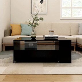Tavolino Da Salotto Nero 102x55x42 Cm İn Legno Compensato /