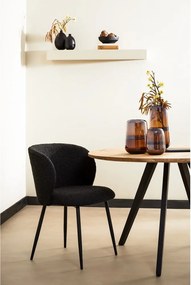 Sedia da pranzo nera in imbottito Elyna – Light &amp; Living