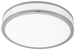 Plafoniera Moderna Palermo 2 Acciaio Bianco Luce Led Integrato 20W