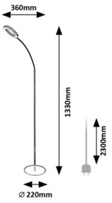 Rabalux 74004 - Lampada da terra dimmerabile LED Touch RADER LED/11W/230V 3000K
