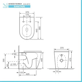 Wc altezza 45 cm per persone anziane con sedile soft-close Comfort