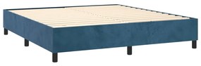 Letto a molle con materasso e led blu scuro 180x200 cm