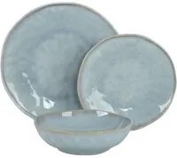 Set da 18 piatti in ceramica moderni blu