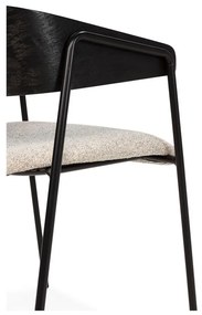 Set di sedie da pranzo nera/beige in imbottito con braccioli 2 pz Cora – MOME