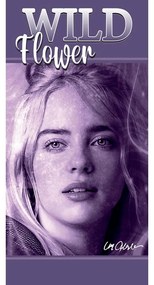 Asciugamano per bambini viola in cotone 70x140 cm Billie Eilish – Jerry Fabrics