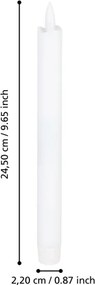 Eglo 422217 - Set 2x LED Candela ANTANABE LED/1xAAA 24,5 cm bianco