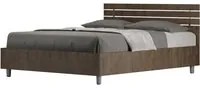 Letto matrimoniale francese con rete 140x200 testata dritta con doghe noce Ankel