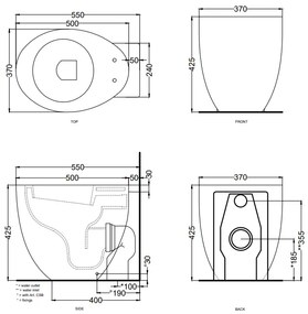 Cielo Le Giare vaso filo parete a pavimento con scarico parete trasformabile a terra senza sedile in ceramica bianco lucido