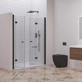 Porta doccia a doppio soffietto 140-143 cm colore nero | KAM-KS700DN - KAMALU
