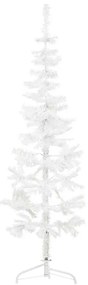 Albero Natale Artificiale Sottile A Metà Supporto Bianco 150 Cm /