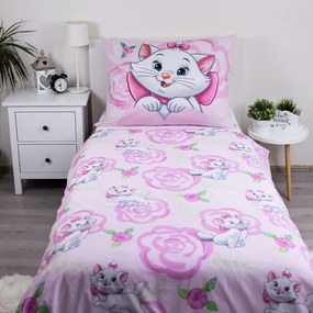 Set copripiumino e federa da bambini rosa in cotone per letto singolo 140x200 cm Marie Cat "Pink" – Jerry Fabrics
