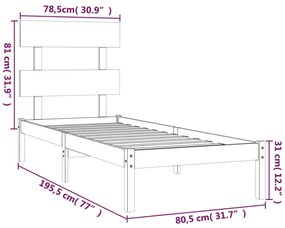 Giroletto in Legno Massello 75x190 cm Small Single