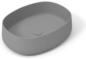 Lavabo da appoggio Wave OLYMPIA CERAMICA ovale in ceramica L 50 x H 14 x P 40 cm grigio opaco