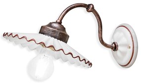 Applique Classica L'Aquila Metallo Ceramica Nero Sfumato Rame 1 Luce E27