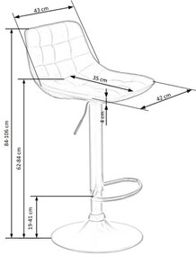 Sgabello 106x43 cm antracite