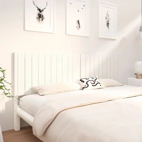 Testiera per letto bianca 205,5x4x100 cm legno massello di pino