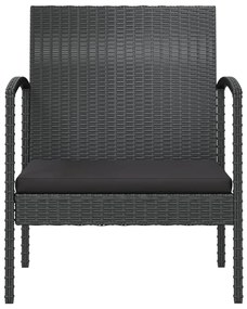 Set Divani da Giardino 8 pz con Cuscini in Polyrattan Nero