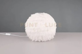 Furry lampada da tavolo effetto piuma bianca d. 30cm 1 luce attcco e14