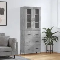 Credenza Grigio Cemento 69,5x34x180 cm in Legno Multistrato 3198413