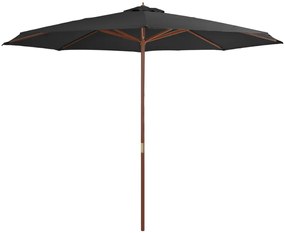 Ombrellone Da Esterni Con Palo İn Legno 350 Cm Antracite /
